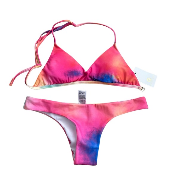 Plumeria Swimwear multicolor 2 pieces bikini NWT - Picture 1 of 3